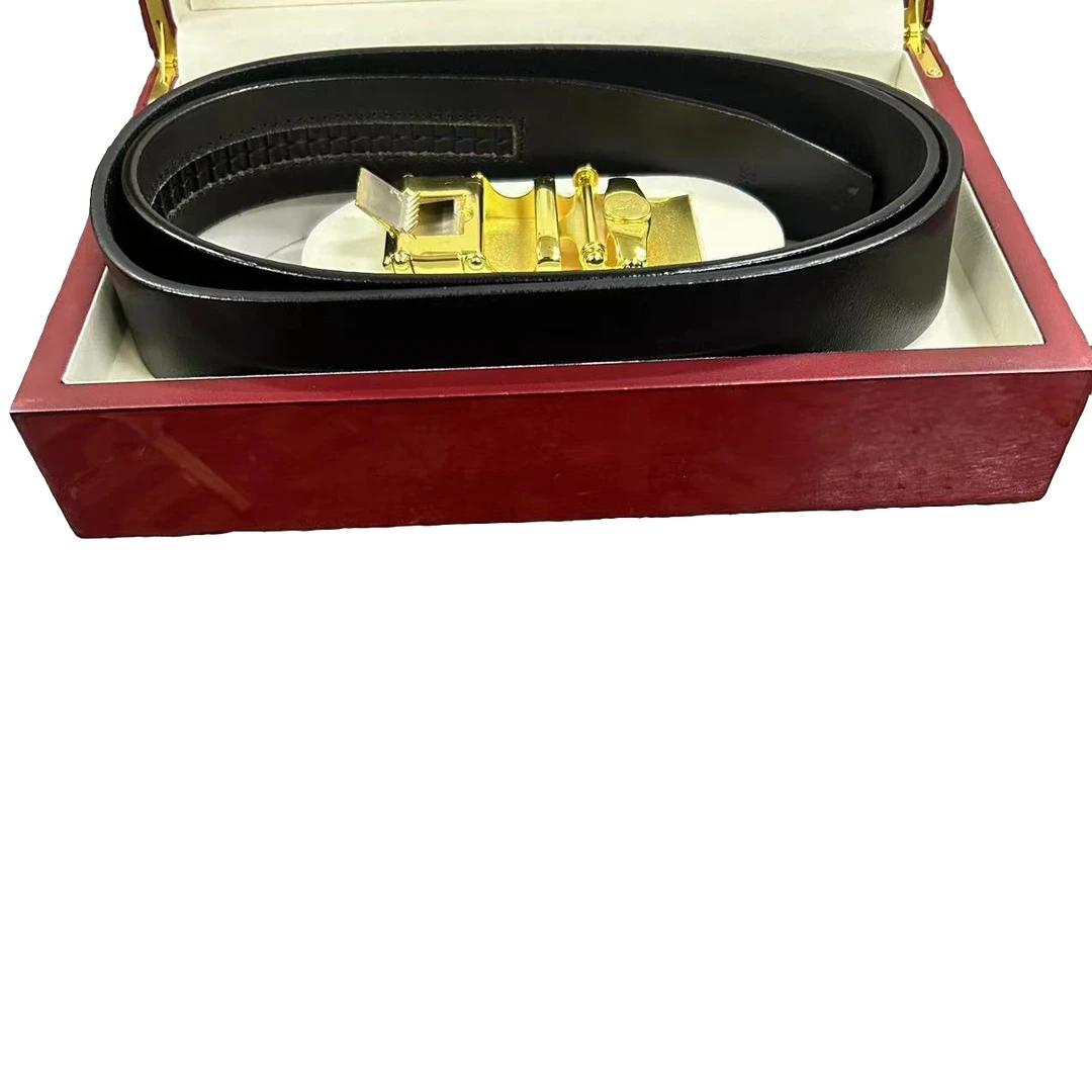 红木盒金色头黑色腰带休闲