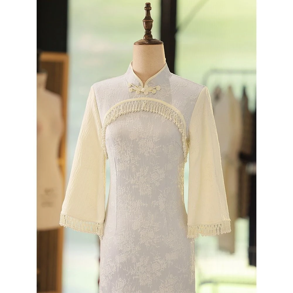 司藤同款旗袍2025年新款秋季倒大袖年轻款少女气质改良日常连衣裙