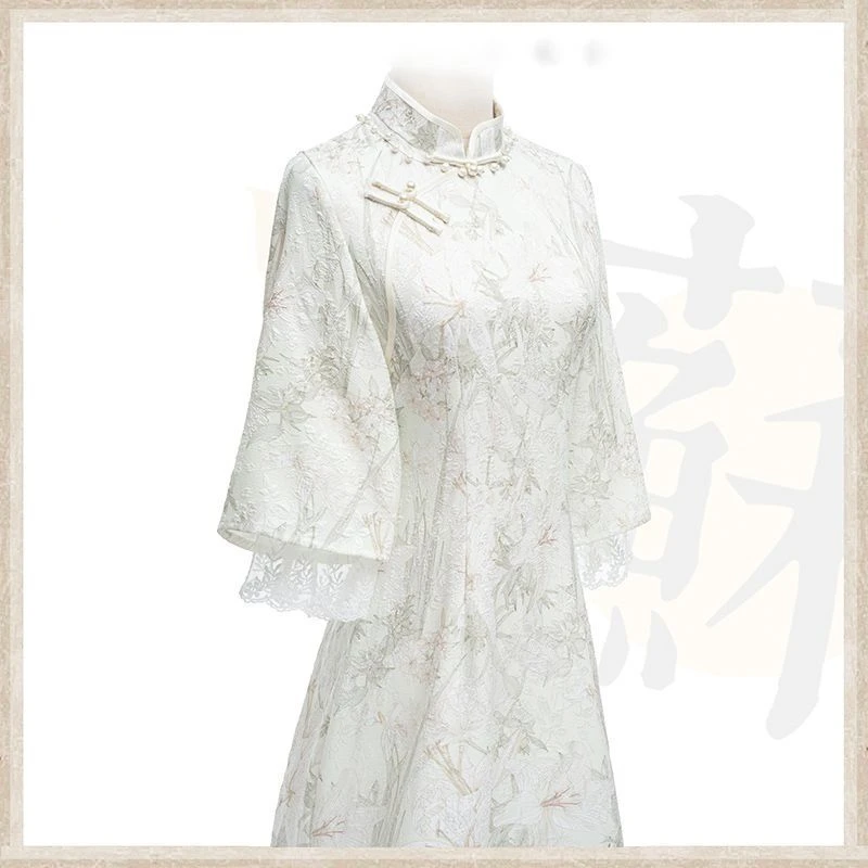 2025秋季旗袍新款改良新式年轻款复古民国风新中式绿色超仙连衣裙