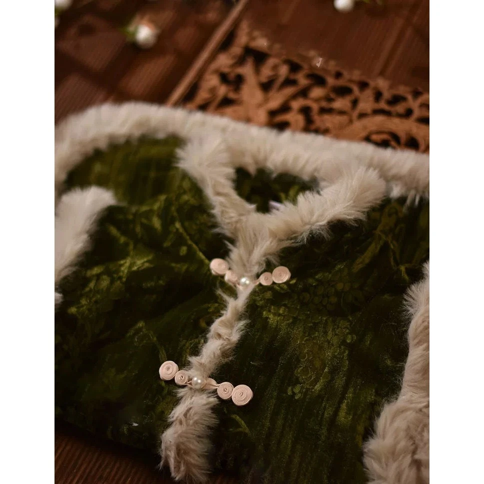 新中式旗袍马甲国风唐装复古加绒加厚外套无袖中式过年小袄冬款女