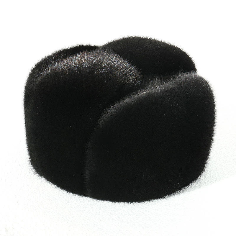 水貂皮帽子男中老年人老头冬季整貂毛真皮草保暖护耳爸爸雷锋棉帽