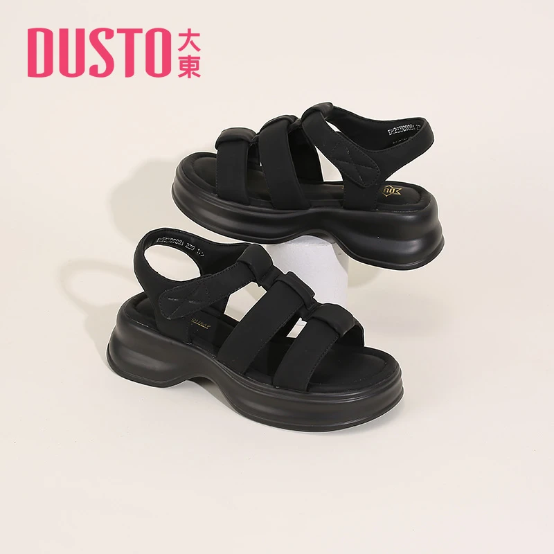 大东时尚厚底凉鞋2024夏季新款高跟魔术贴露趾舒适女鞋0908