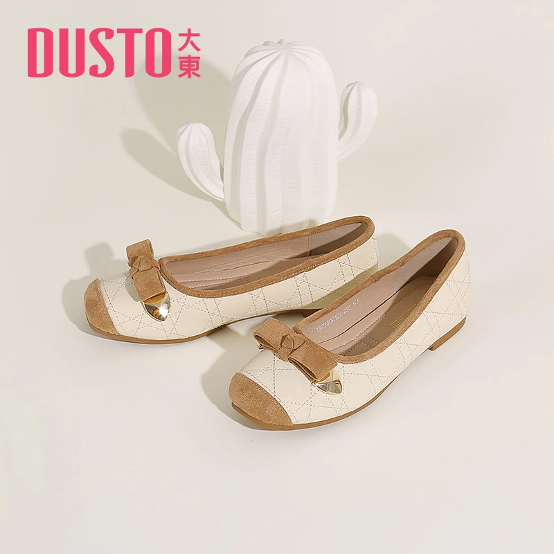 浅口鞋2024新款甜美方头气质蝴蝶结套脚低跟女鞋0210