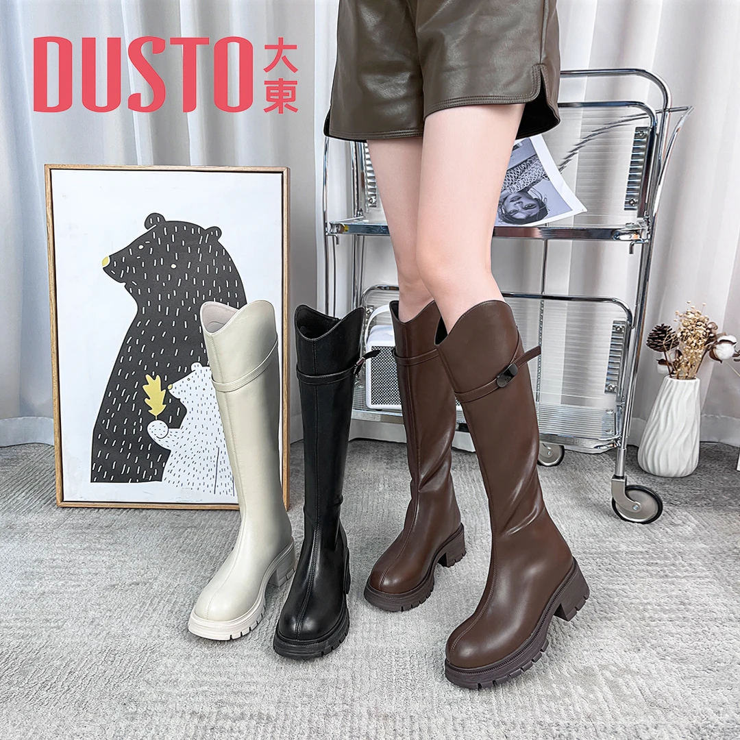 DUSTO/大东女靴长筒靴2023秋冬新款长筒骑士靴显高显瘦靴子女0685