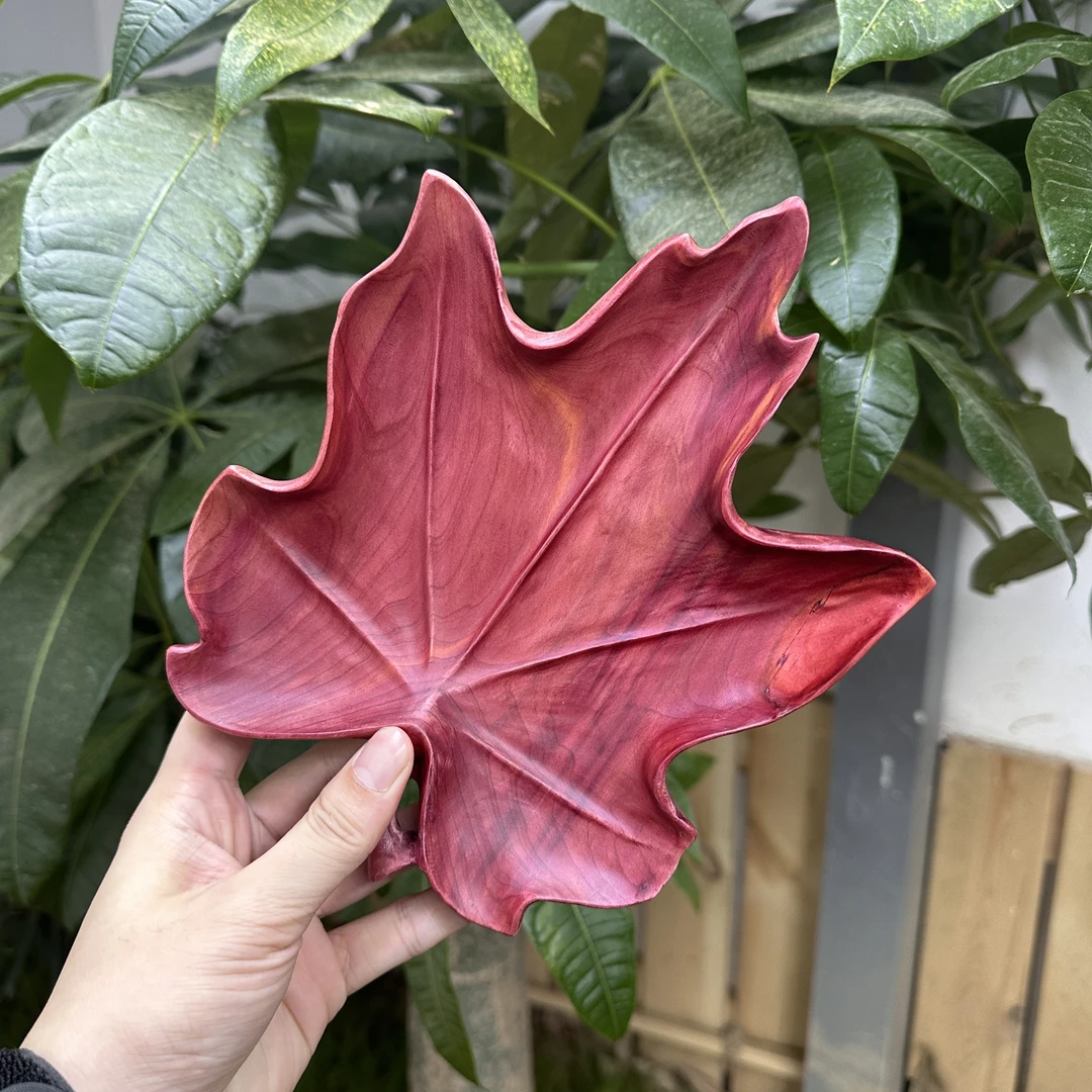 21*17*3尺寸森活林《血柏枫叶盘》实木创意果盘