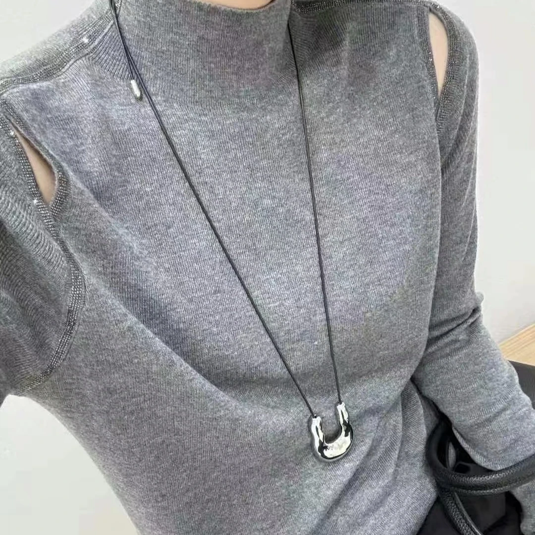 银弟潮流时尚露肩打底衫