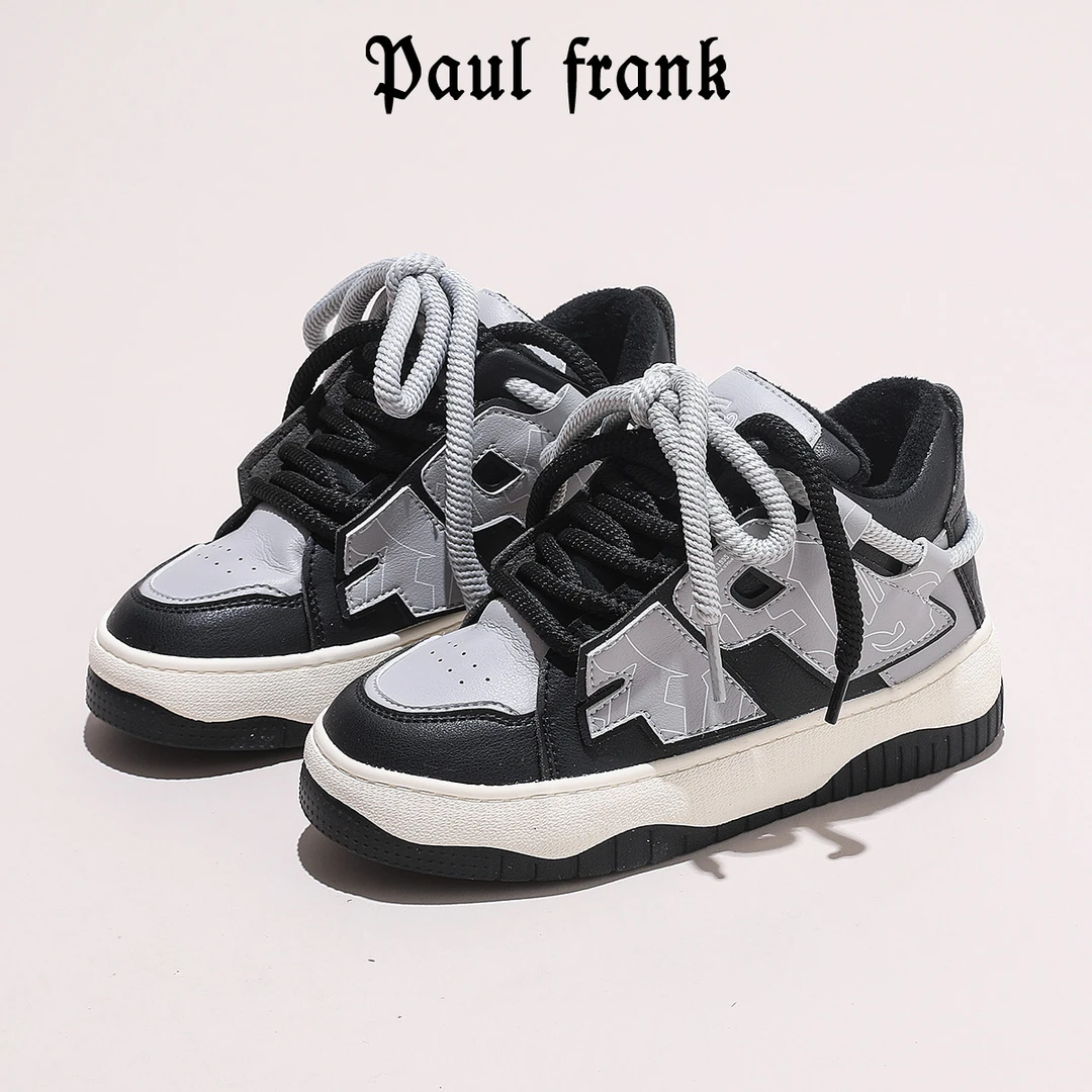 大嘴猴加绒面包女鞋休闲白高帮鞋ins新款港风韩版秋冬2023内增高