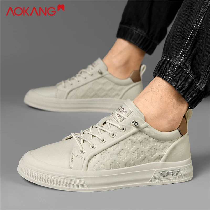Aokang/奥康2025春季透气休闲时尚百搭韩版潮流男士低帮休闲板鞋