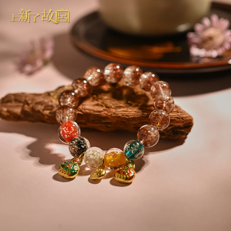 铜合金手链 【大乐】上新了故宫焦糖冰沙琉璃吞金兽新中式手串