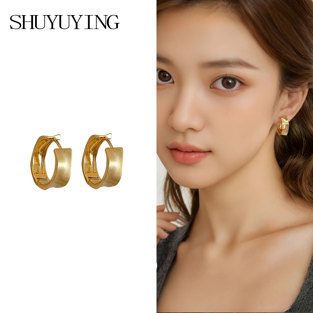 铜合金耳饰 925银针不规则水波纹高品质耳扣 简约百搭精致耳环