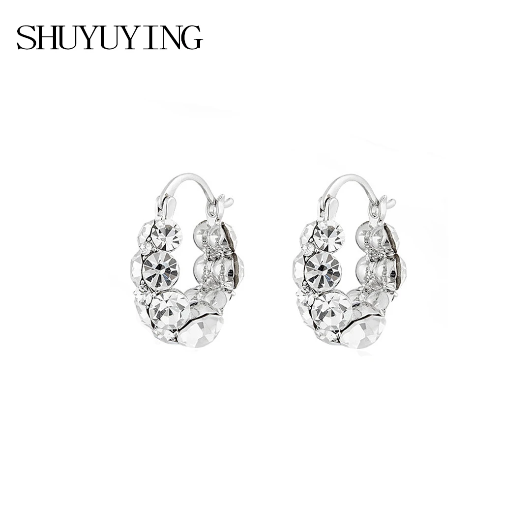 铜合金耳饰 925银针 爆闪轻奢设计感圈圈耳环 时尚气质设计师耳扣