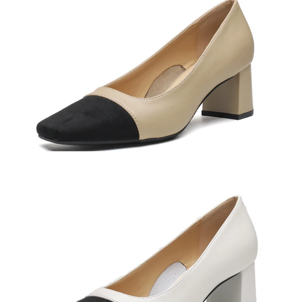 仟艺【百搭小香风】品牌女鞋单鞋春夏法式时尚显瘦舒服浅口高跟鞋