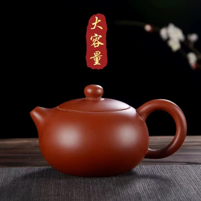 紫砂壶大容量500毫升朱泥大红袍西施壶家用壶茶道半手工茶壶中式