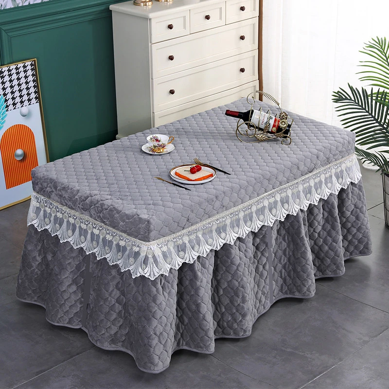 冬季加厚加绒电炉罩烤火桌布罩被套新款长方形电烤火炉取暖茶几罩