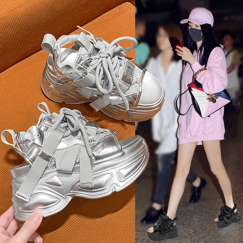 休闲运动凉鞋女2025新款夏季爆款百搭外穿松糕厚底小个子罗马鞋女