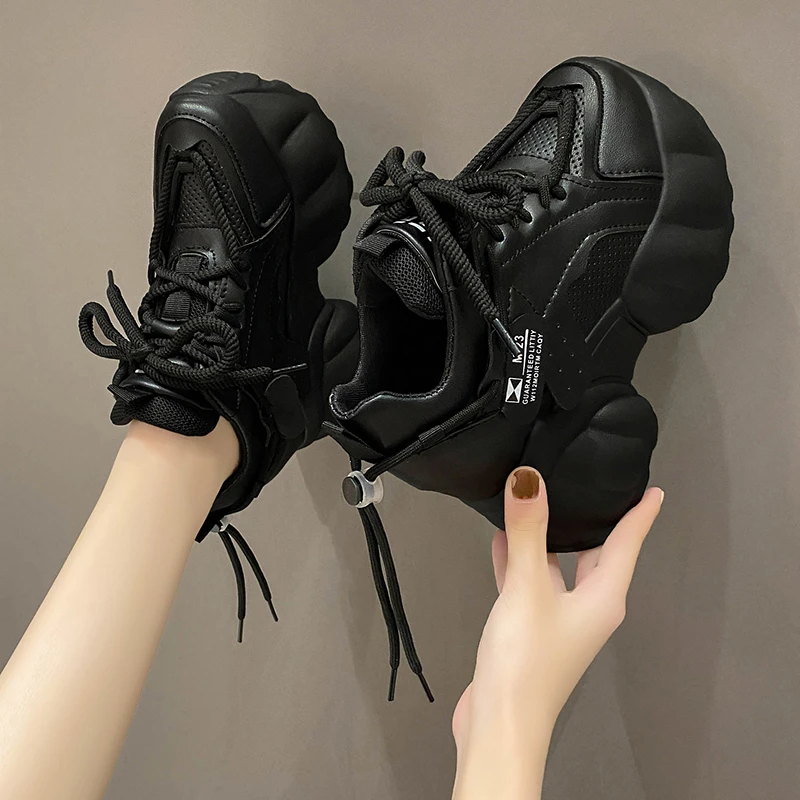 老爹鞋女2023年秋季新款透气厚底松糕鞋百搭小个子10cm内增高女鞋