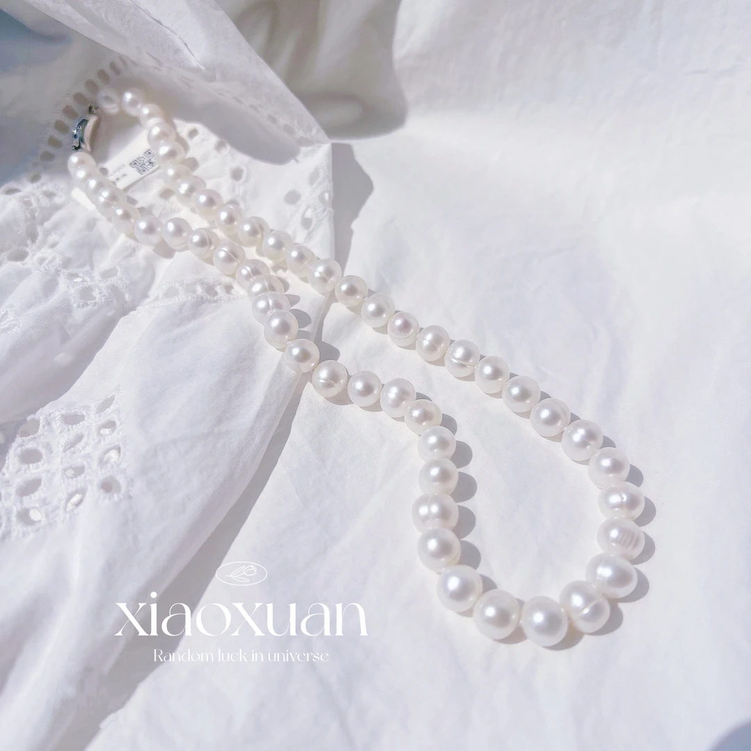 【小宣】无核 “水波纹” 珍珠项链8-9mm/S925