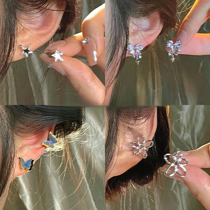 新款蝴蝶ins气质蚊香盘耳夹无耳洞高级感轻奢耳环女爆款秋冬耳饰