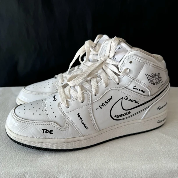 39|40码 9新以上 Nike AJ1 Mid 白色 中帮 公价1.1k 防滑耐磨