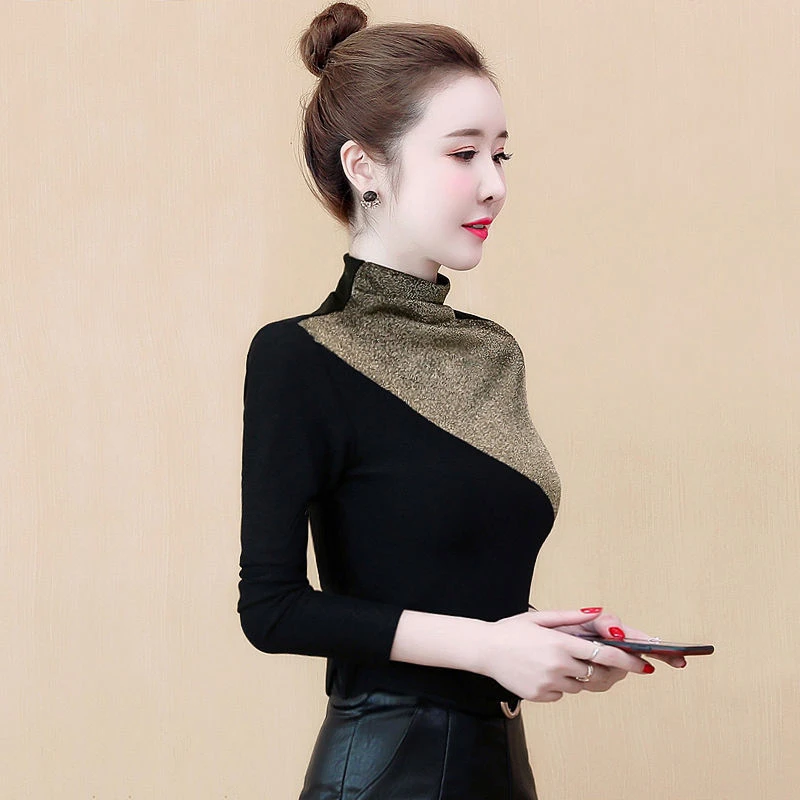 薄款/加绒加厚打底衫女装秋冬2023新款内搭高领时尚长袖修身上衣