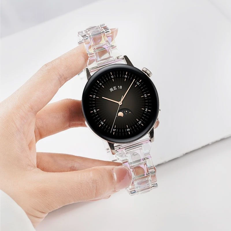 适用华为GT3手表GT2PRO新款镭射树脂表带watch4运动4pro智能手表