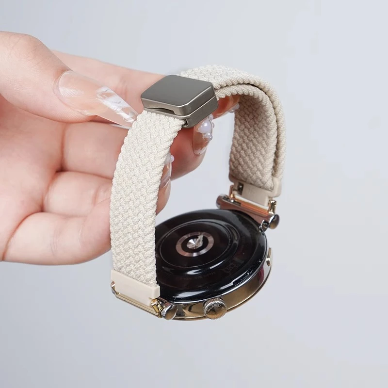 适用华为gt4表带gt3女41mm智能GT5手表细编织尼龙watch4磁吸3pro