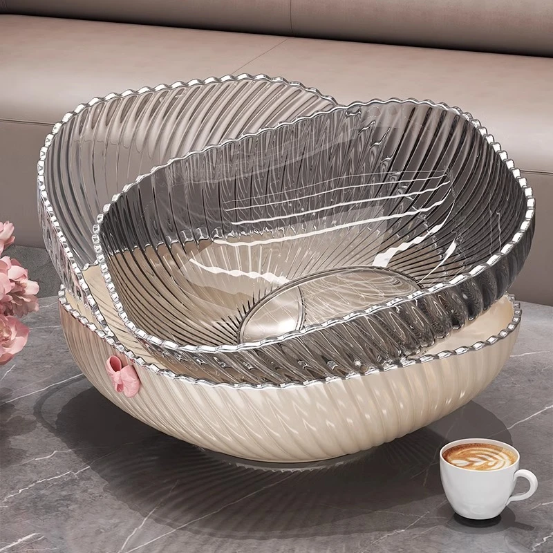 贝凯水果盘2023新款沥水篮客厅家用茶几干果盘糖果摆放盘轻奢高档