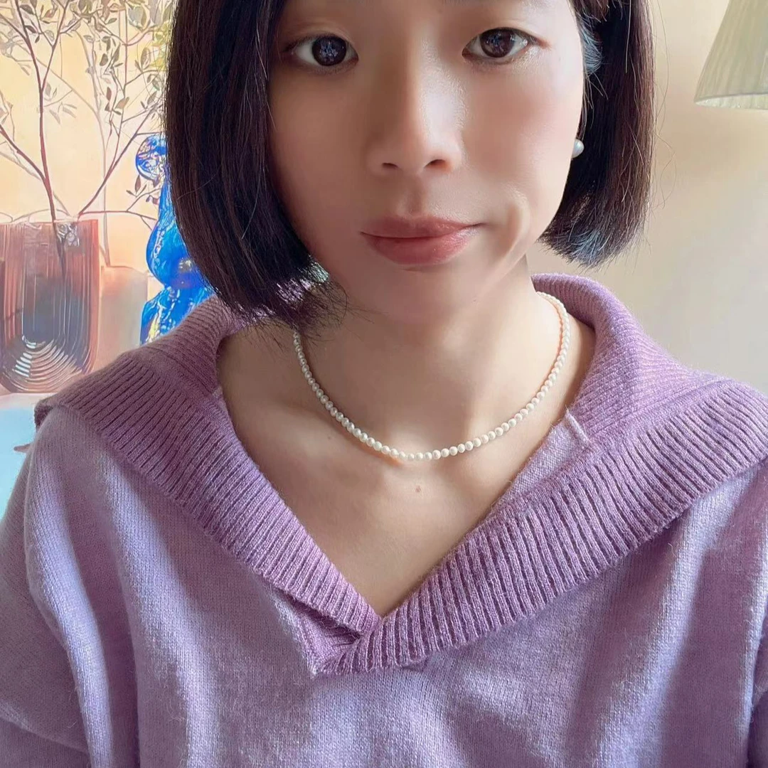 吊坠925银 强光大自然小珠子项链气质百搭