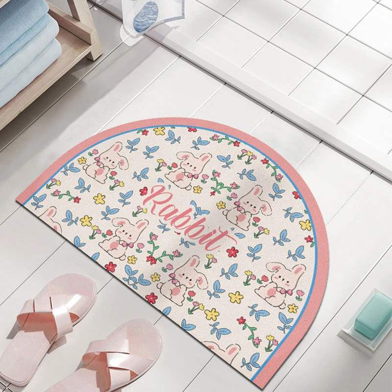 卫生间卡通硅藻泥吸水地垫厕所浴室门口防滑地毯家用卫浴进门脚垫