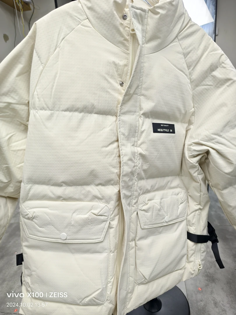 8068#男士冬季短款羽简约创意无帽立领国潮时尚加厚外套青年衣服