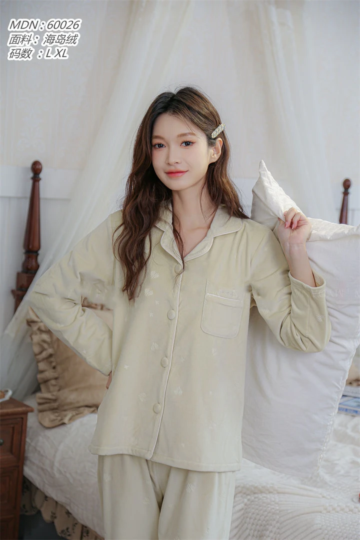 秋冬女睡衣套装 家居套装 保暖可爱 60026