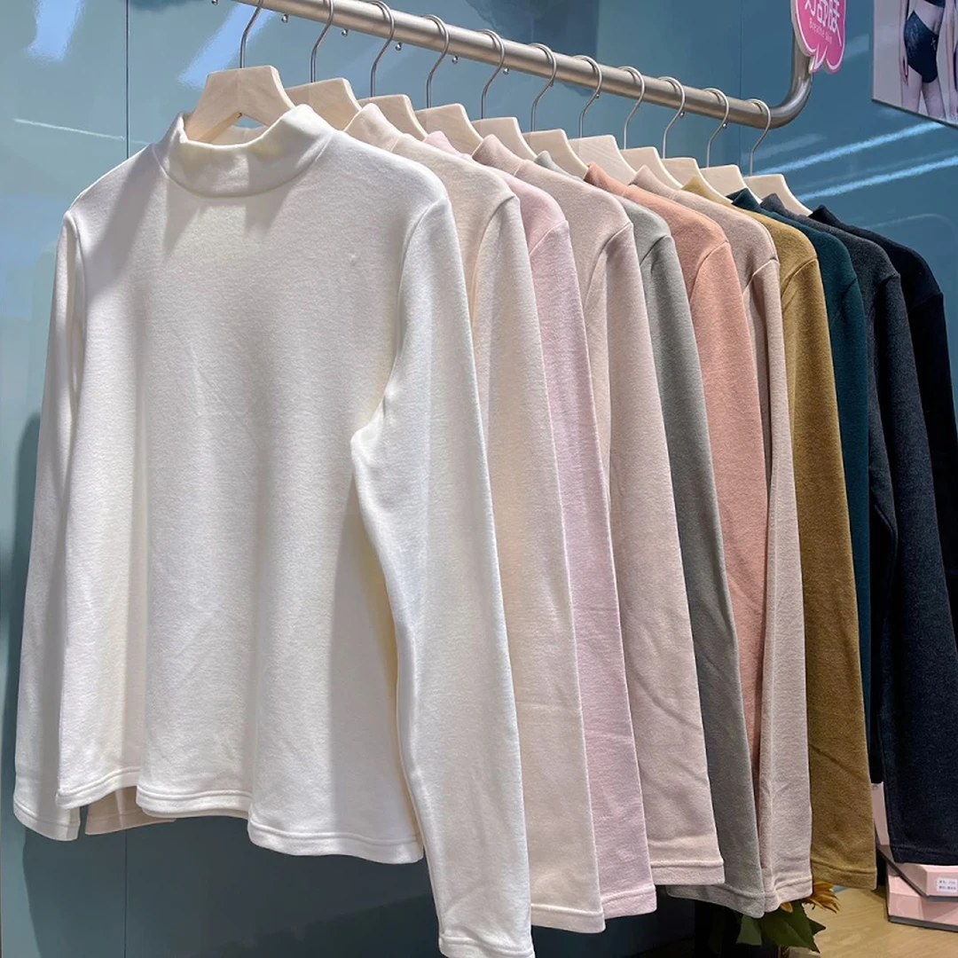 6351  保暖长袖中领打底衫 秋冬百搭简约