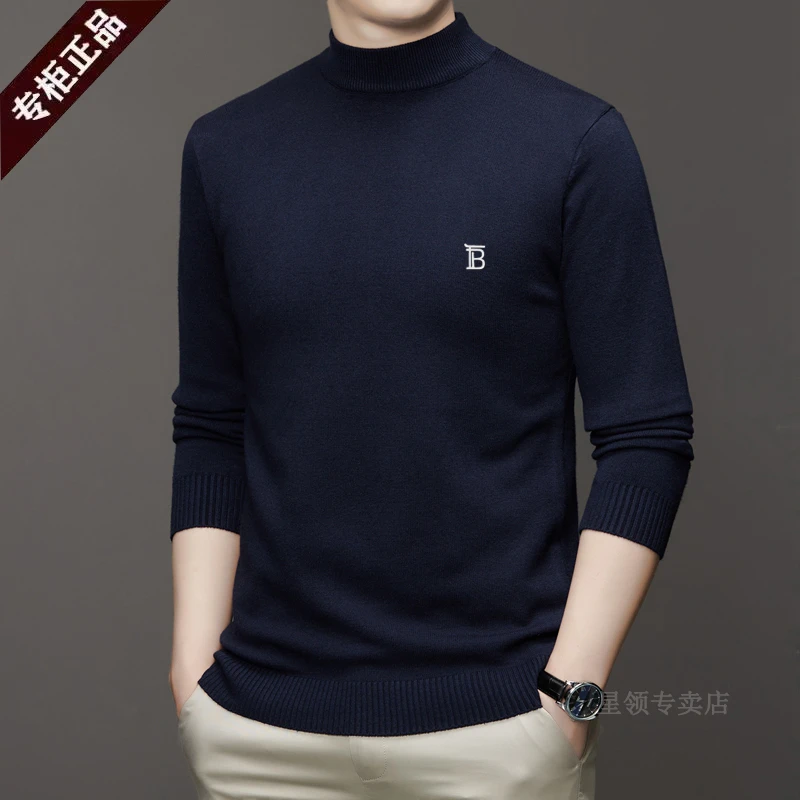 LUNBBLRRY专柜正品巴家经典羊毛衫秋冬男士半高领针织打底衫毛衣