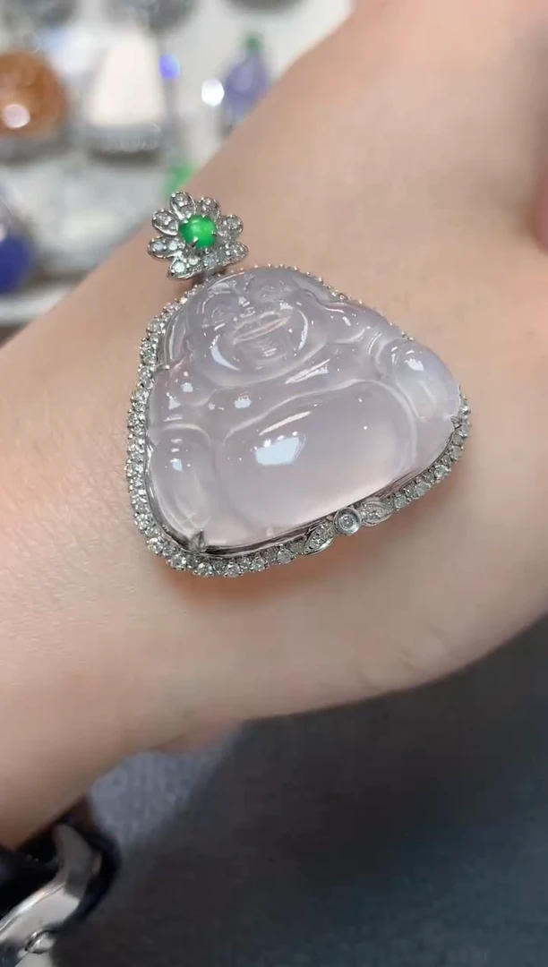 【闪购商品】翡翠吊坠(不含链)18K金镶嵌A25