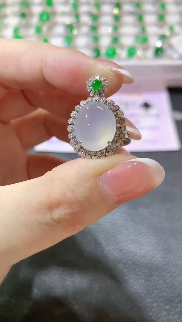 【闪购商品】翡翠戒指18K金镶嵌A36