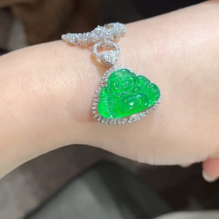 【云中意】18K金 翡翠佛公 - 多样性发货一件