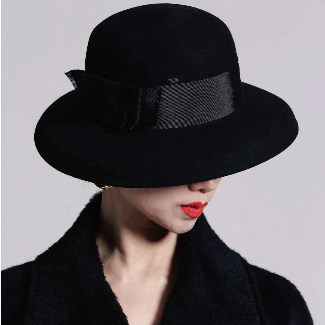 芈莱尤优——秋冬新款法式复古渔夫羊毛盆帽008