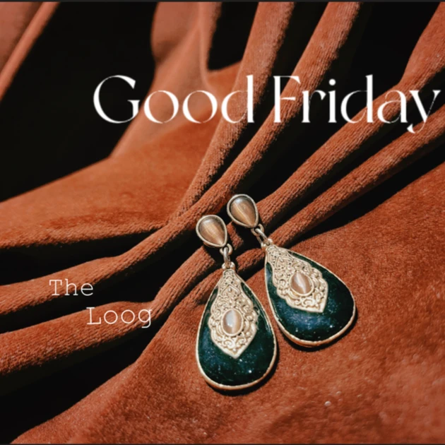 钛钢耳饰 芈莱尤优——复古水滴型耳钉手工