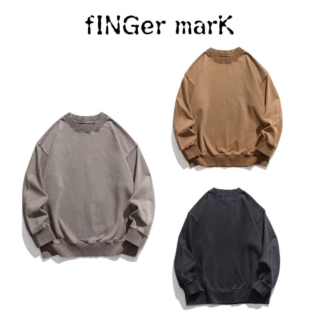 fINGer marK 集閤店 复古水洗炒色做旧阔型卫衣112A