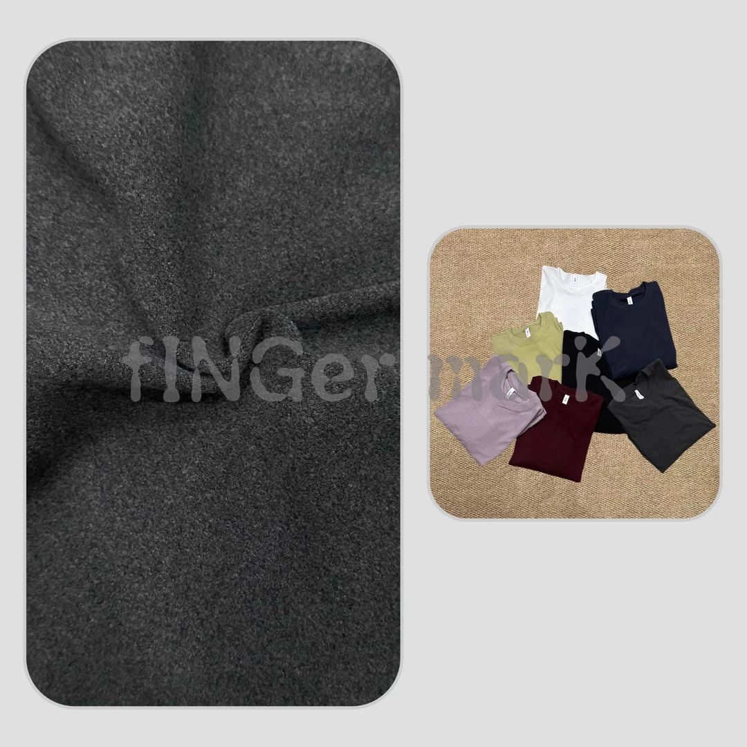 fINGer marK 集合店 小众设计师男女同款复古圆领德绒T恤A-9180