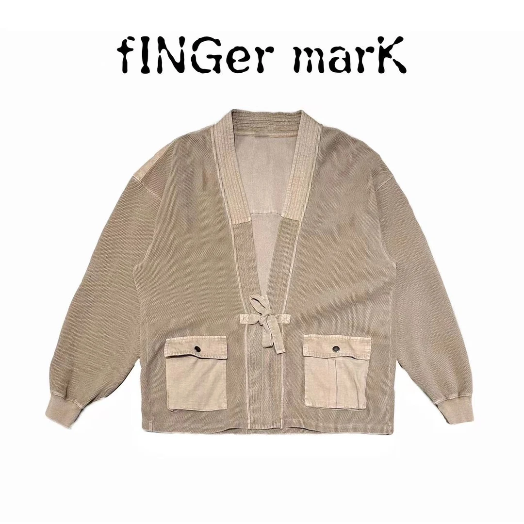 fINGer marK 集閤店 复古重水洗刺子道袍新中式休闲宽松开衫23927