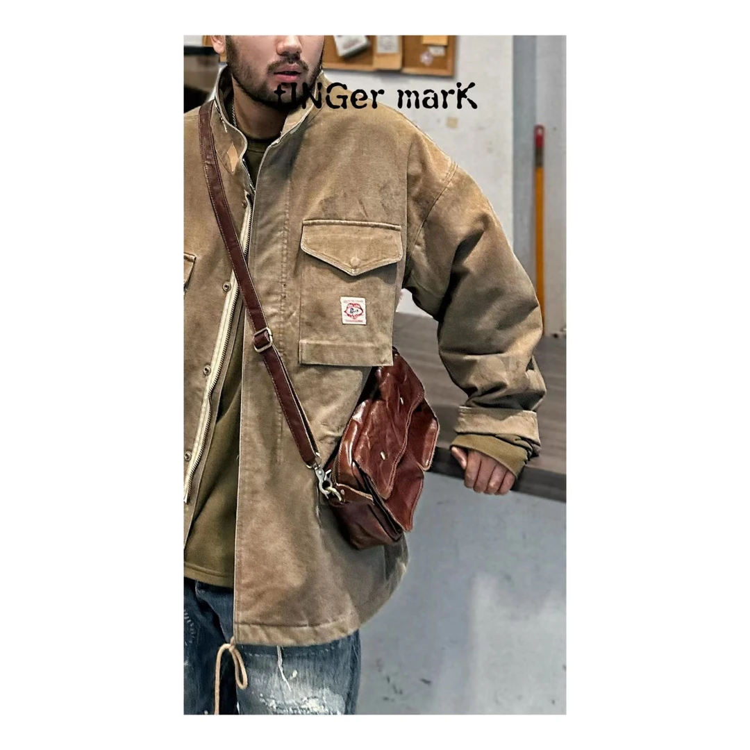 fINGer marK 集合店 小众设计师男女同款军事风做旧棉服8695