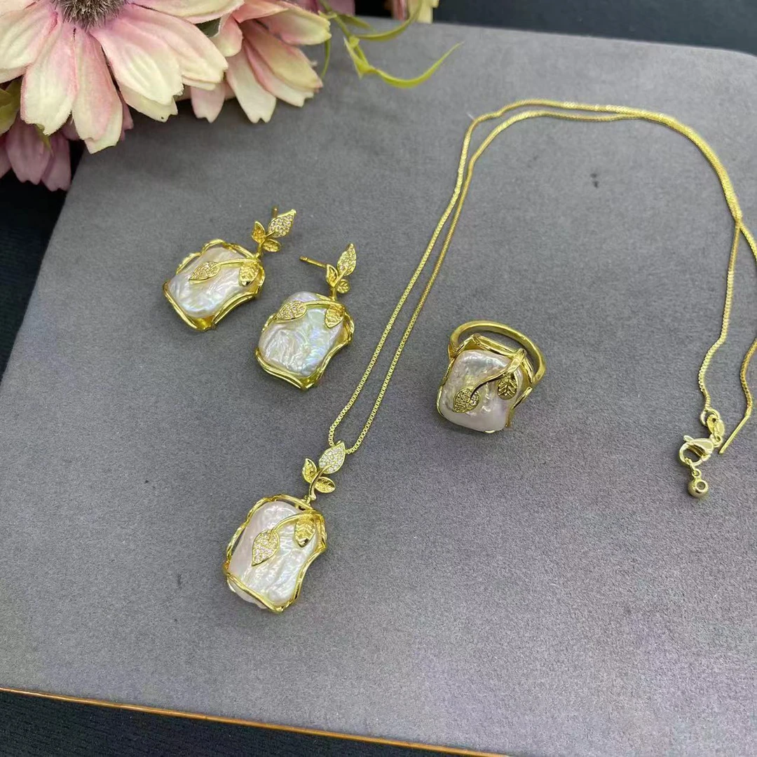 铜合金耳饰 【189】方形三件套精致首饰法式个性流行套装