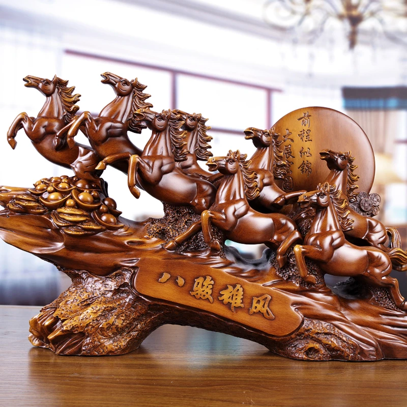 马摆件八骏雄风中式工艺品公司办公室装饰桌面乔迁开业礼品高档