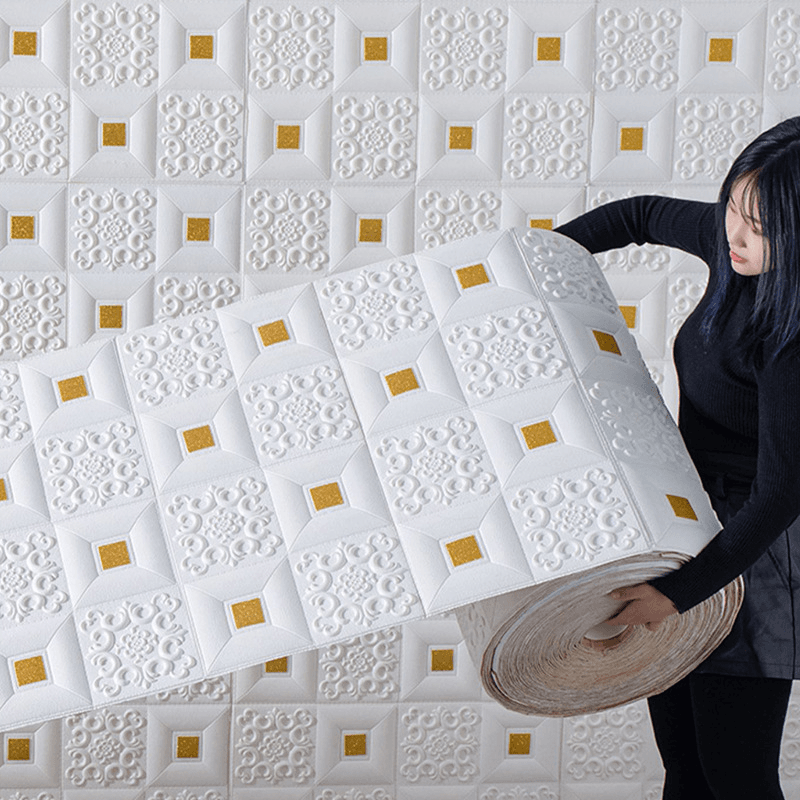 3D立体墙贴背景软包贴纸装饰客厅全新墙裙楼梯墙围自粘泡沫墙纸