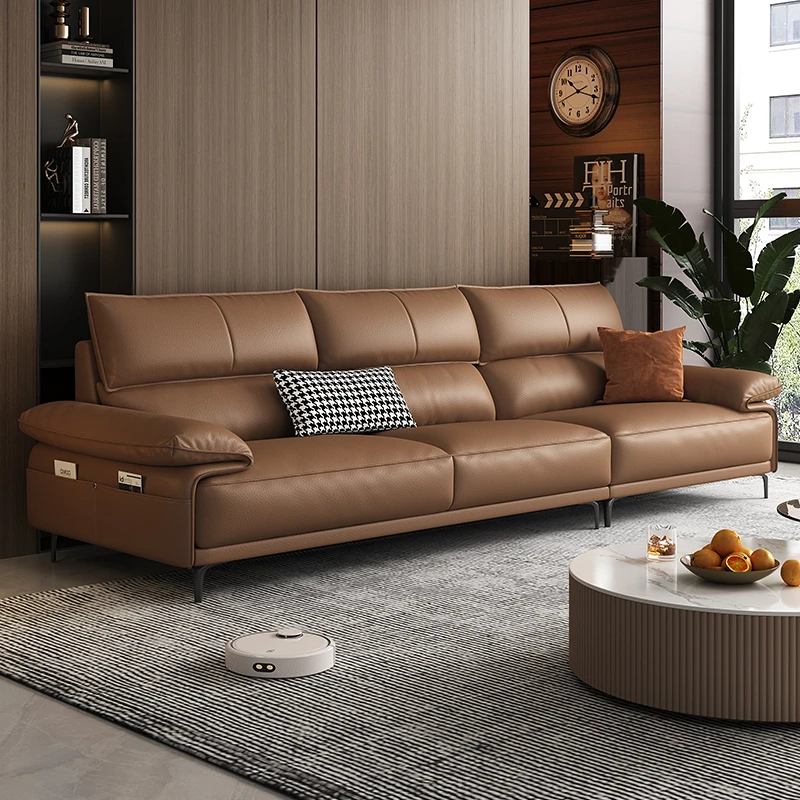 卡尔适小满真皮沙发简约两用免洗意式头层牛皮储物