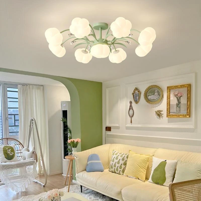 客厅灯法式奶油风创意网红棉花罩吸顶灯简约现代中山灯具新款网红