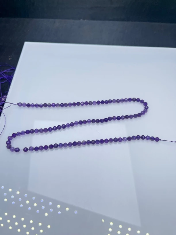 天然紫水晶4mm刻面半成品