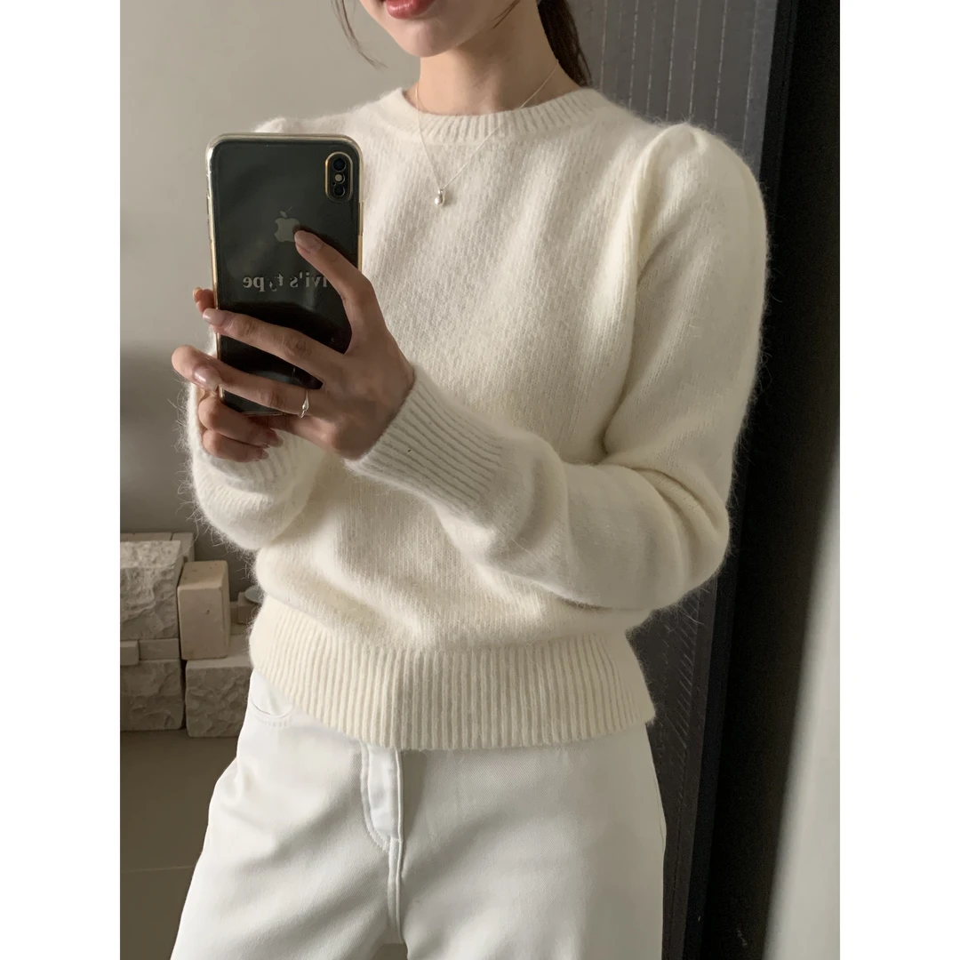 L-2881#法式温柔洋气显瘦气质减龄套头毛衣