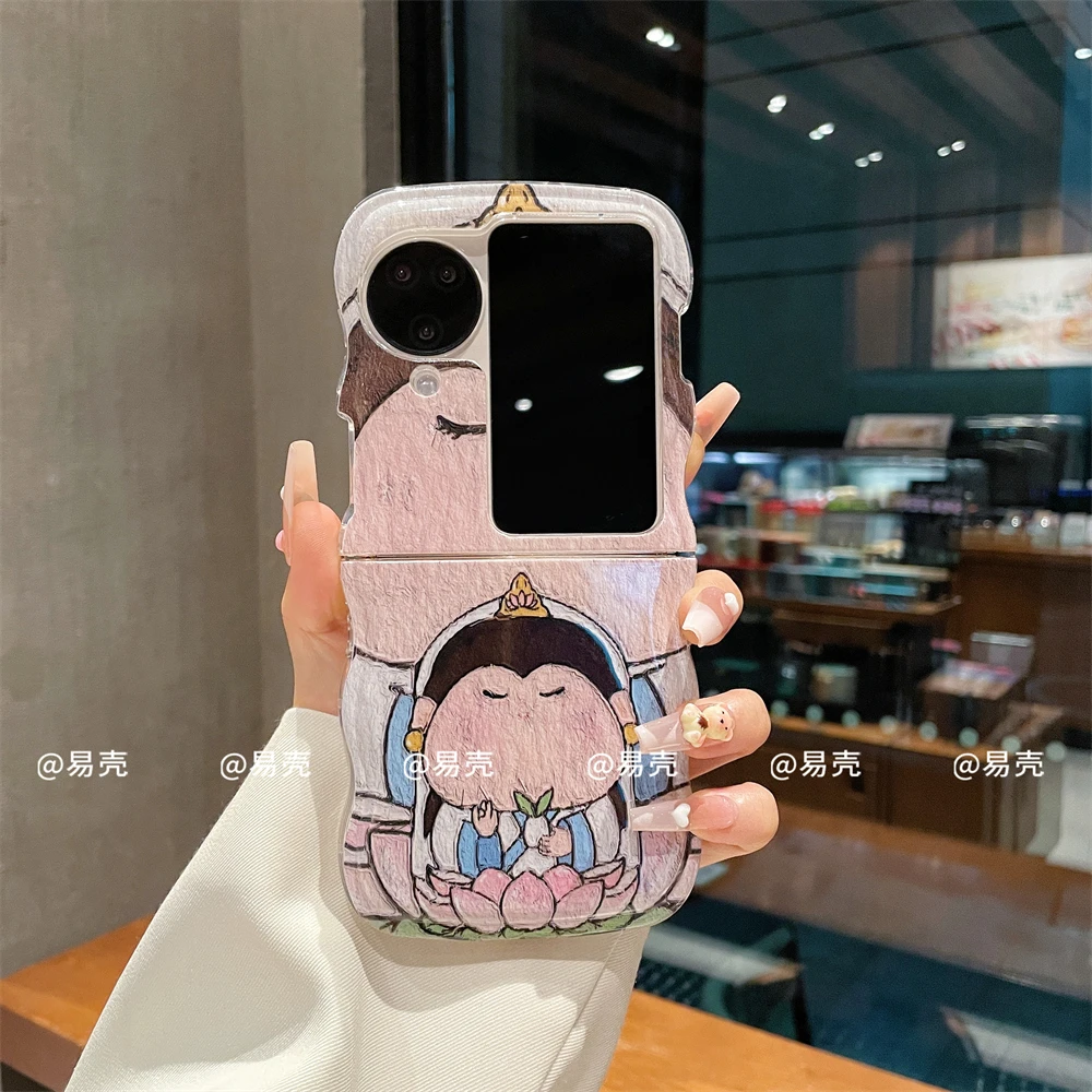波浪折叠适用于oppofindn3flip手机壳FINDN2FLIP女款可爱创意套